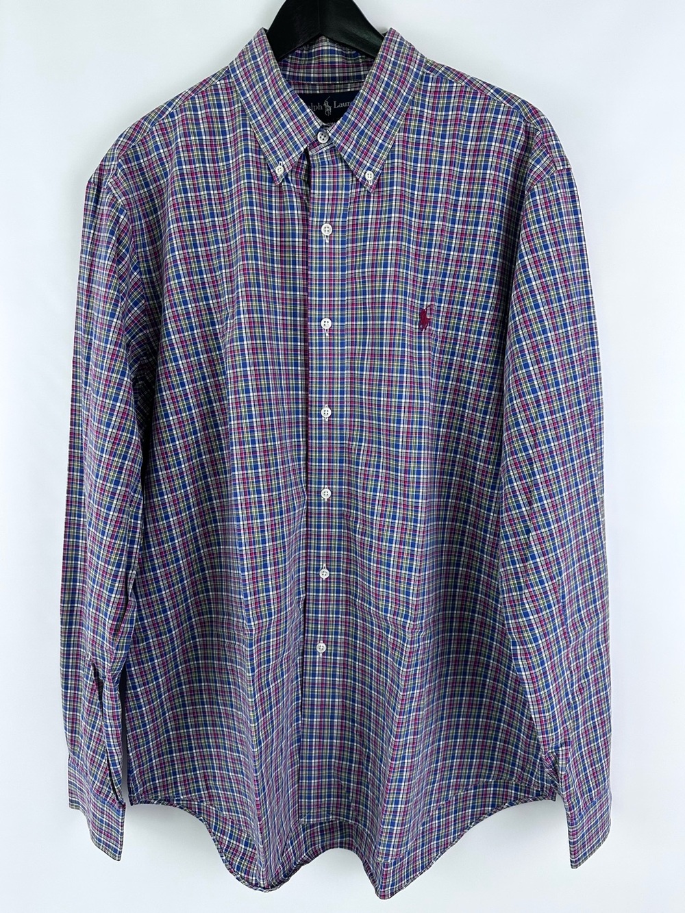 Ralph Lauren Multi-Color Plaid Button-Down Shirt Size XL Embroidered Pony Logo
